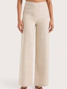 Faithfull The Brand Women's Jean Pant Natural Wide-Leg Linen Pants